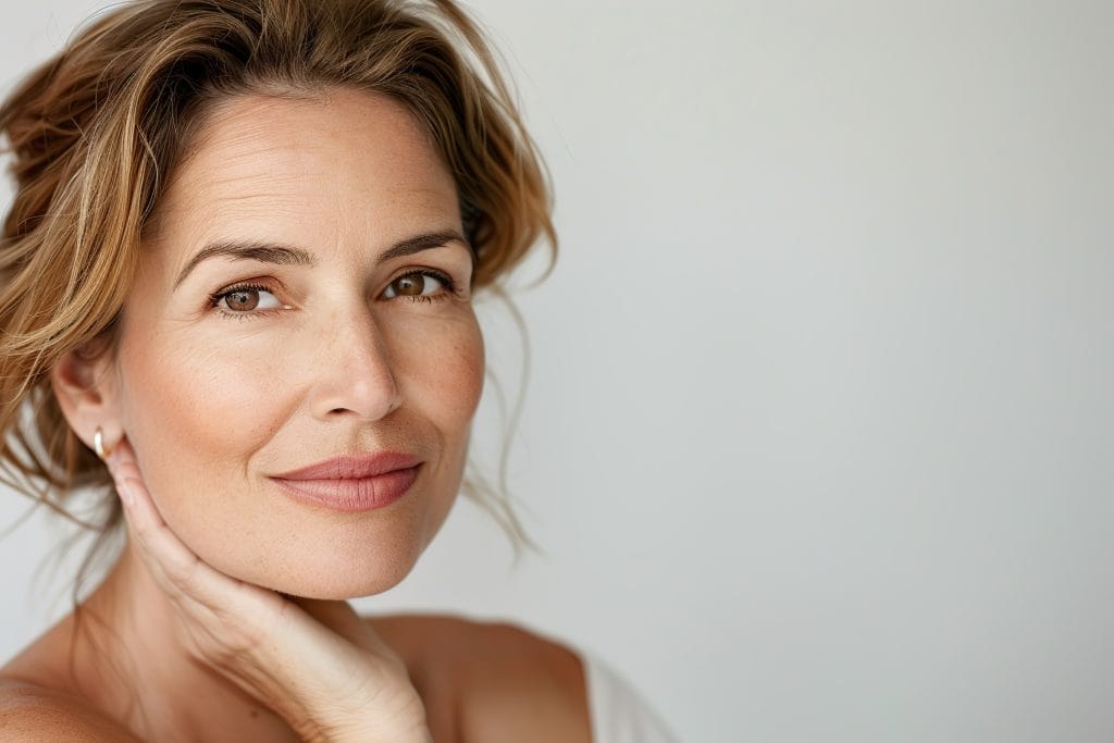 Woman Showcasing Beautiful and Healthy Facial Skin